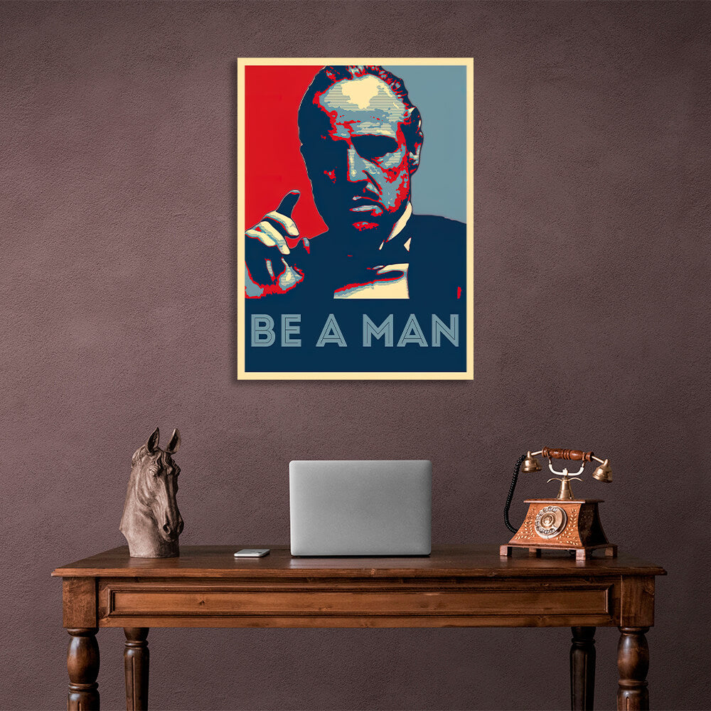 Godfather Be a man Canvas Wall Art Print