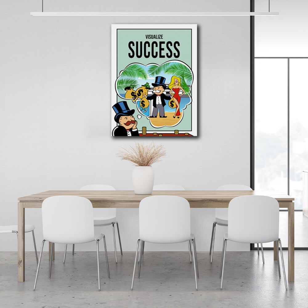 Monopoly Visualize Success Canvas Wall Art Print