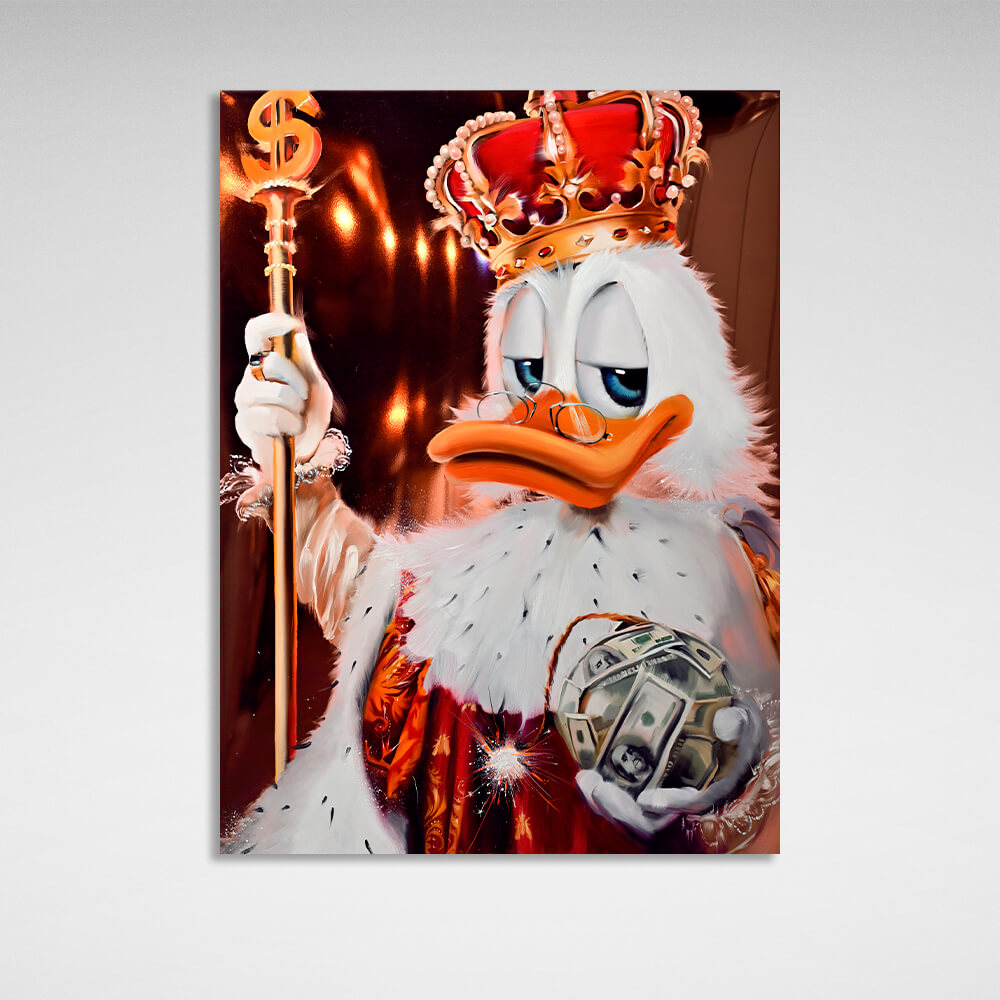 Dagobert Duck, der König der Dollarbombe, Ballon, inspirierender Kunstdruck auf Leinwand