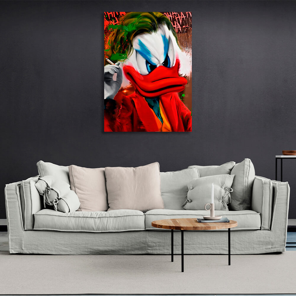 Inspirierender Kunstdruck auf Leinwand, Motiv: Scrooge Joker