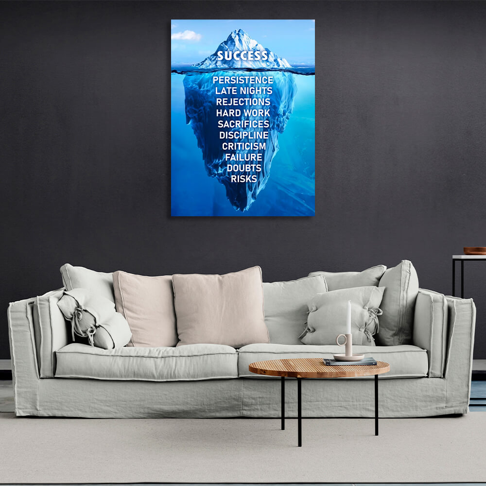 Leinwandbild „Success Iceberg“, motivierend, Wandbild