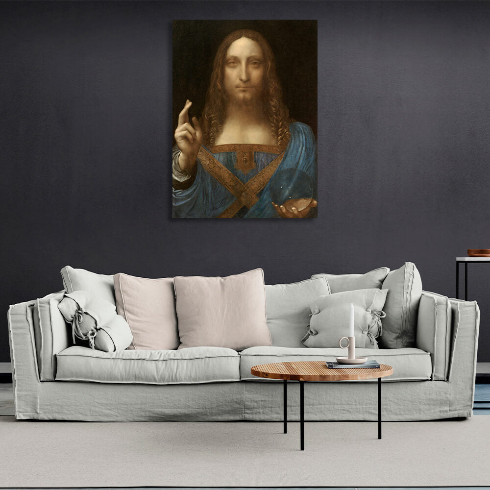 Reproduktion „Retter der Welt“ von Da Vinci, Reproduktion auf Leinwand, Kunstdruck