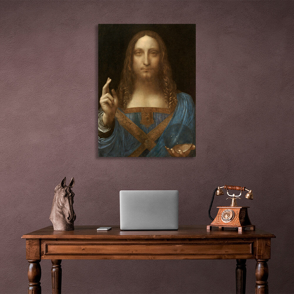 Reproduktion „Retter der Welt“ von Da Vinci, Reproduktion auf Leinwand, Kunstdruck