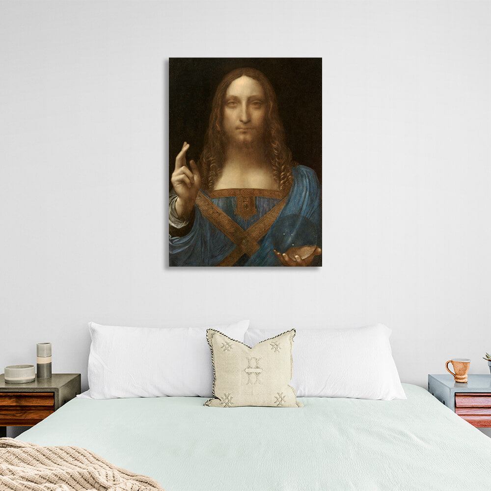 Reproduktion „Retter der Welt“ von Da Vinci, Reproduktion auf Leinwand, Kunstdruck