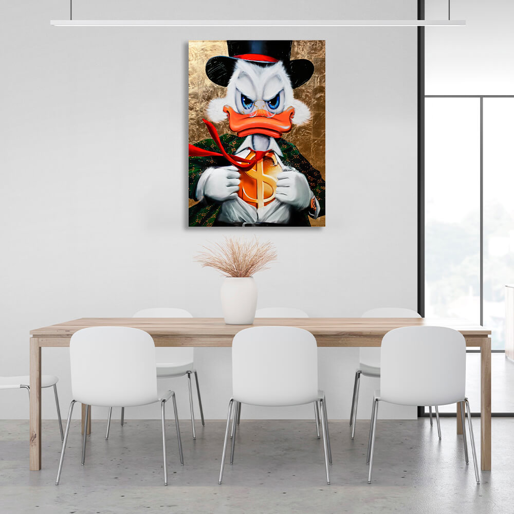 Scrooge the super-hero Gucci dollar Inspirational Canvas Wall Art Print