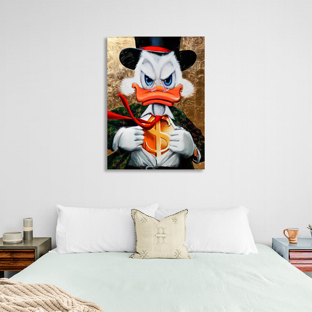 Scrooge the super-hero Gucci dollar Inspirational Canvas Wall Art Print