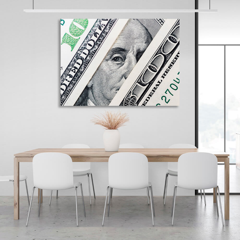 Ins Büro für Motivation $100 Benjamin's View inspirierende Leinwand Wand Kunstdruck