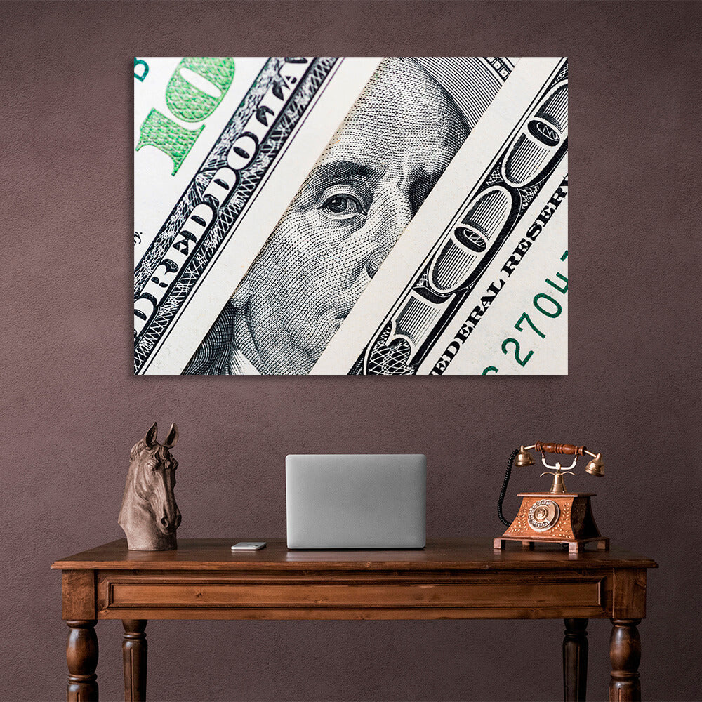 Ins Büro für Motivation $100 Benjamin's View inspirierende Leinwand Wand Kunstdruck