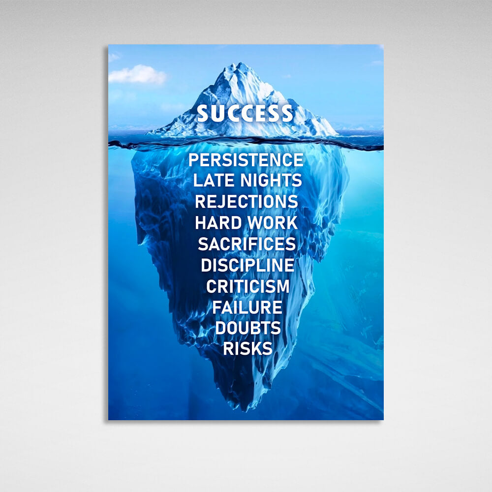 Leinwandbild „Success Iceberg“, motivierend, Wandbild