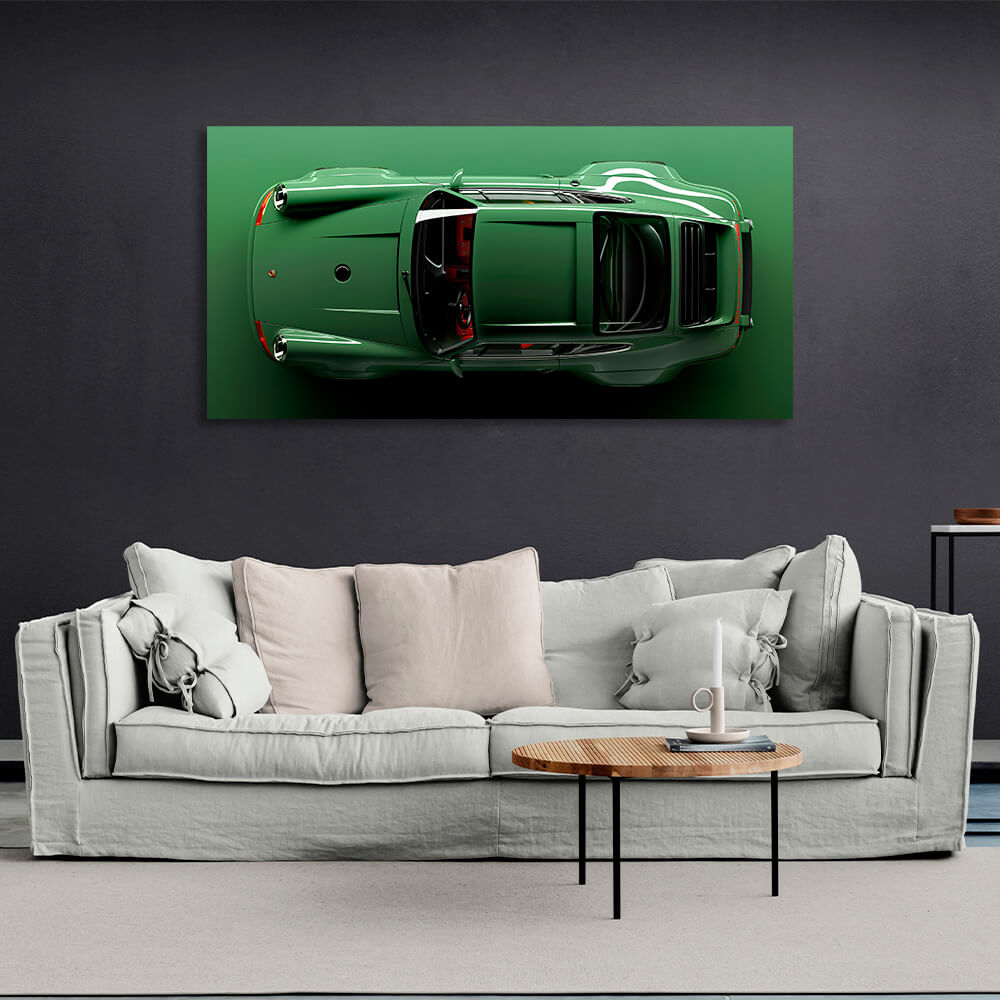 Car Green Porsche 911 Canvas Wall Art Print