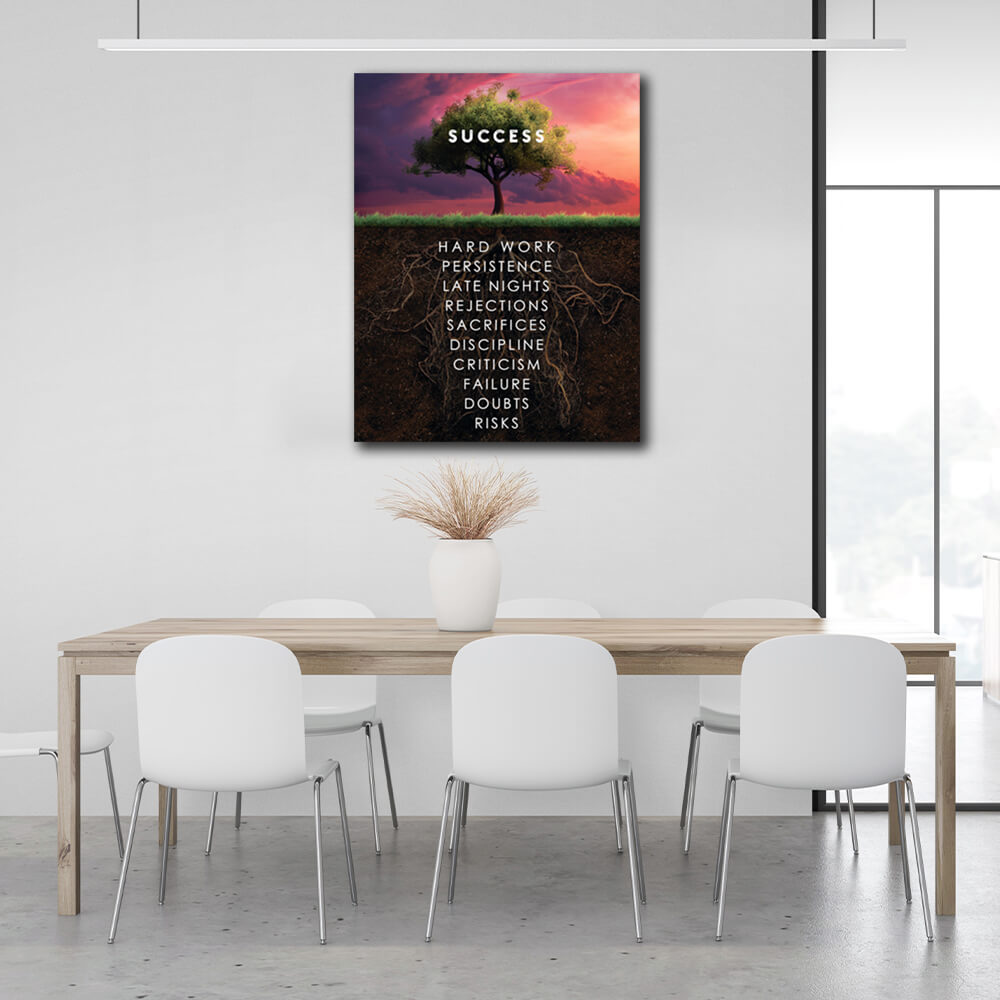 To motivate the Success tree Motivational Canvas Wall Art Print