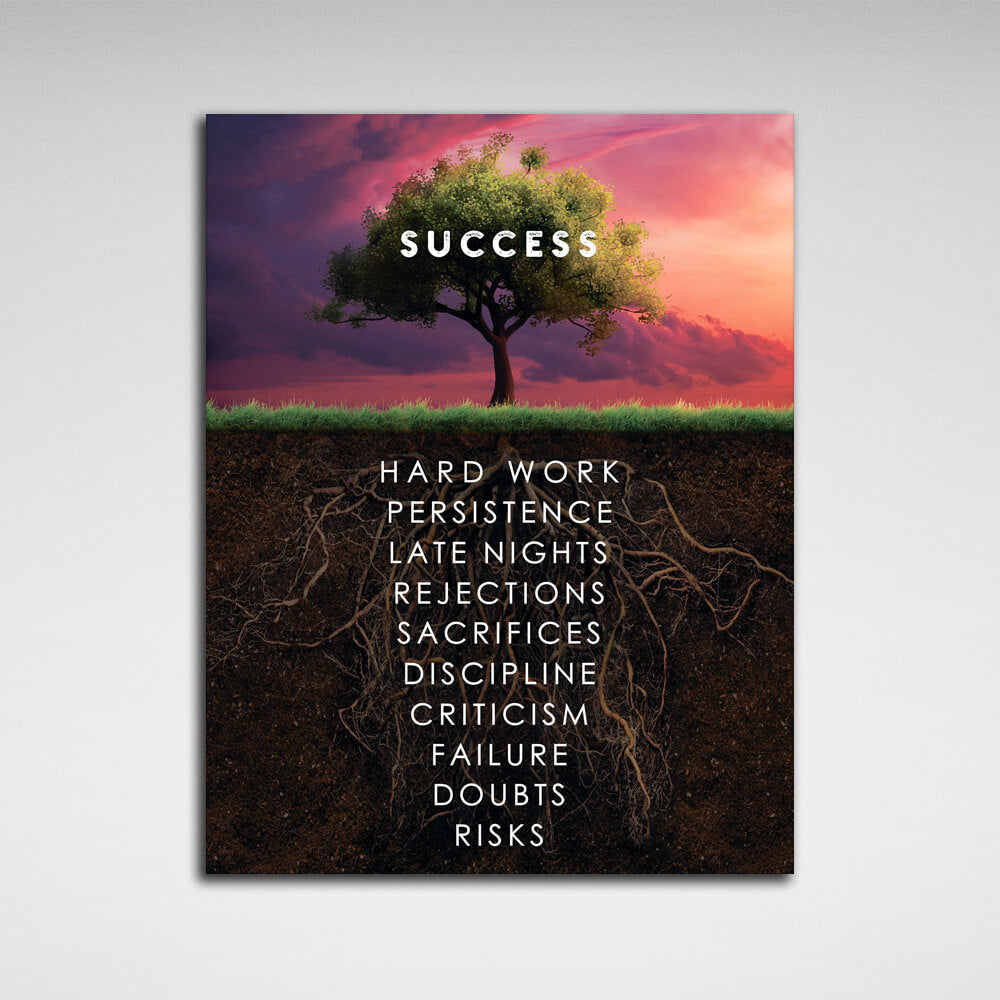 To motivate the Success tree Motivational Canvas Wall Art Print