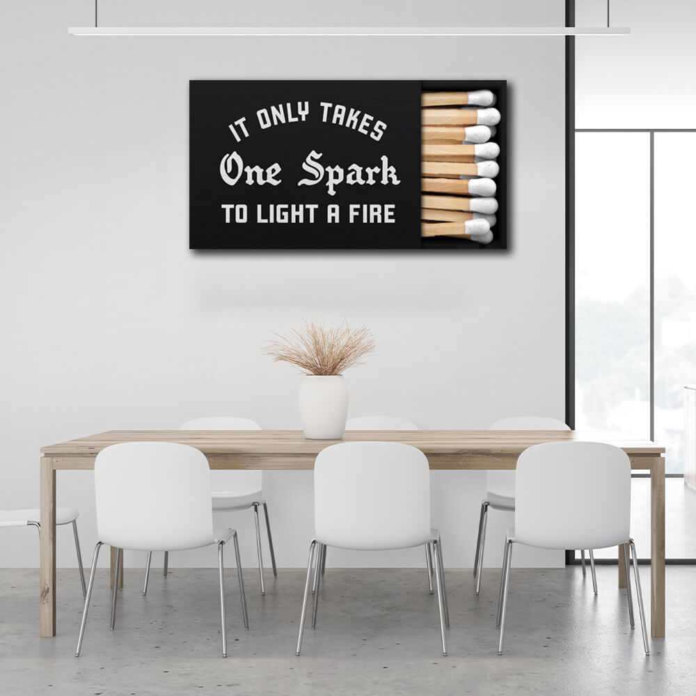 To motivate Matches white Motivational Canvas Wall Art Print