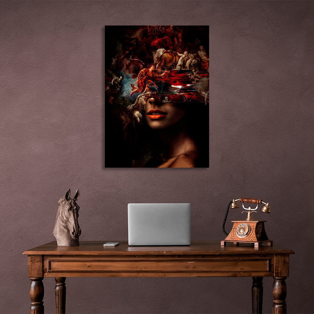 A girl with thoughts of art Canvas Wall Art Print