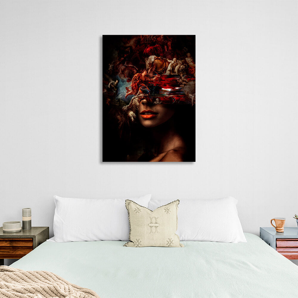 A girl with thoughts of art Canvas Wall Art Print