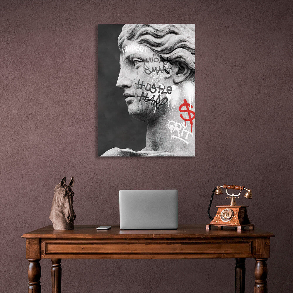 Statue of Venus graffiti Canvas Wall Art Print