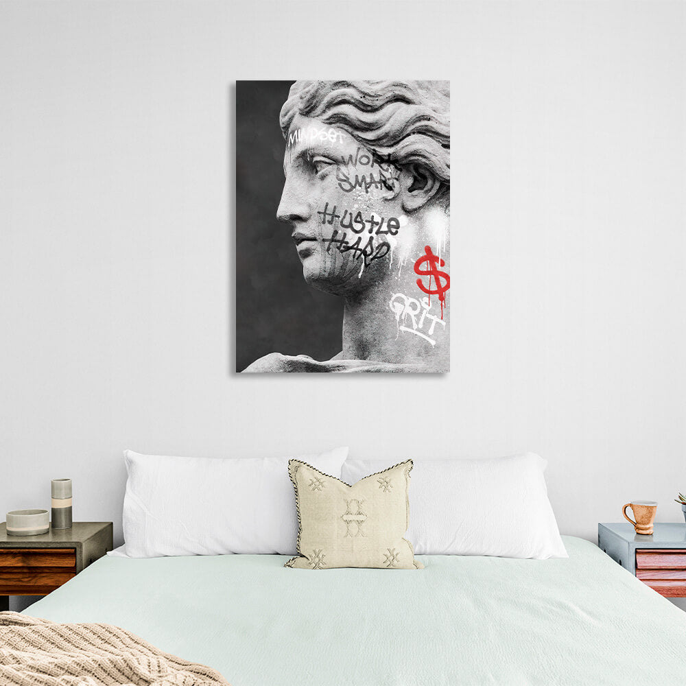 Statue of Venus graffiti Canvas Wall Art Print