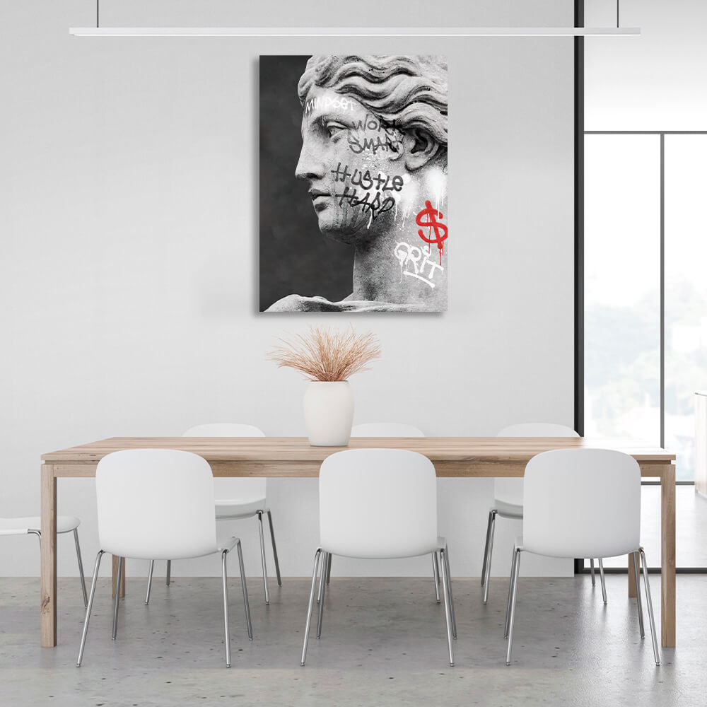 Statue of Venus graffiti Canvas Wall Art Print