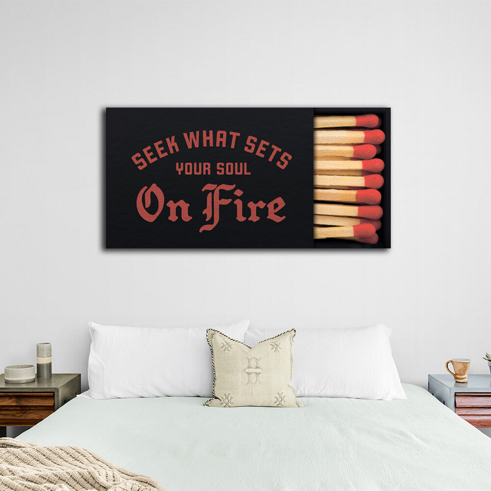 To motivate Matches red Motivational Canvas Wall Art Print