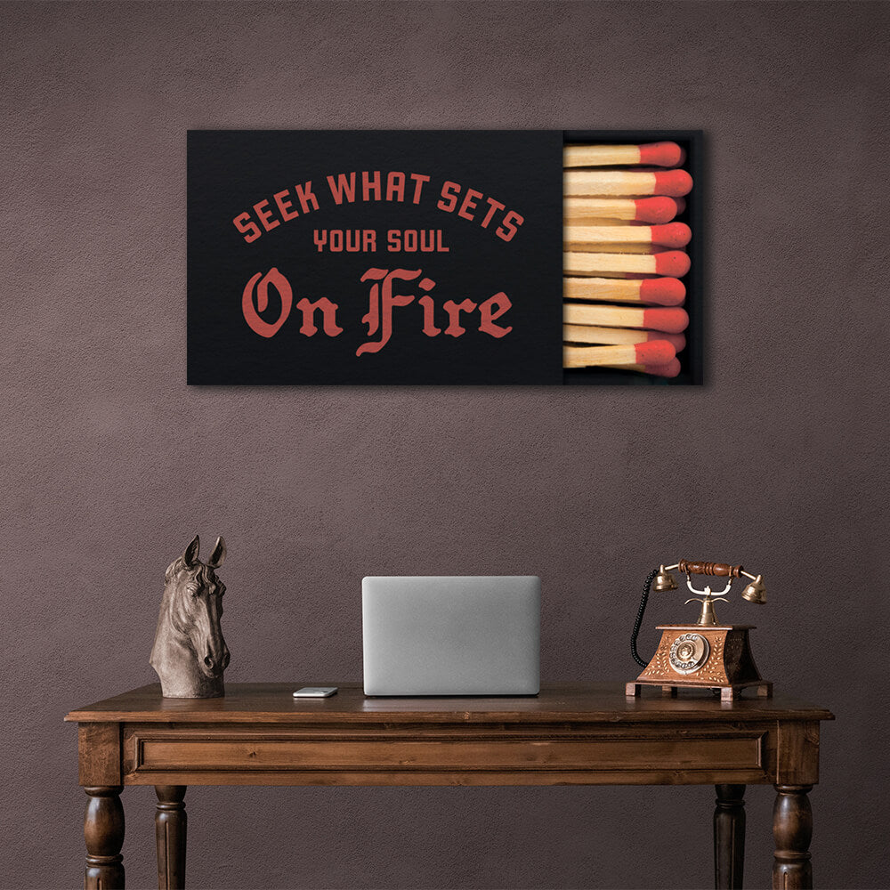 To motivate Matches red Motivational Canvas Wall Art Print