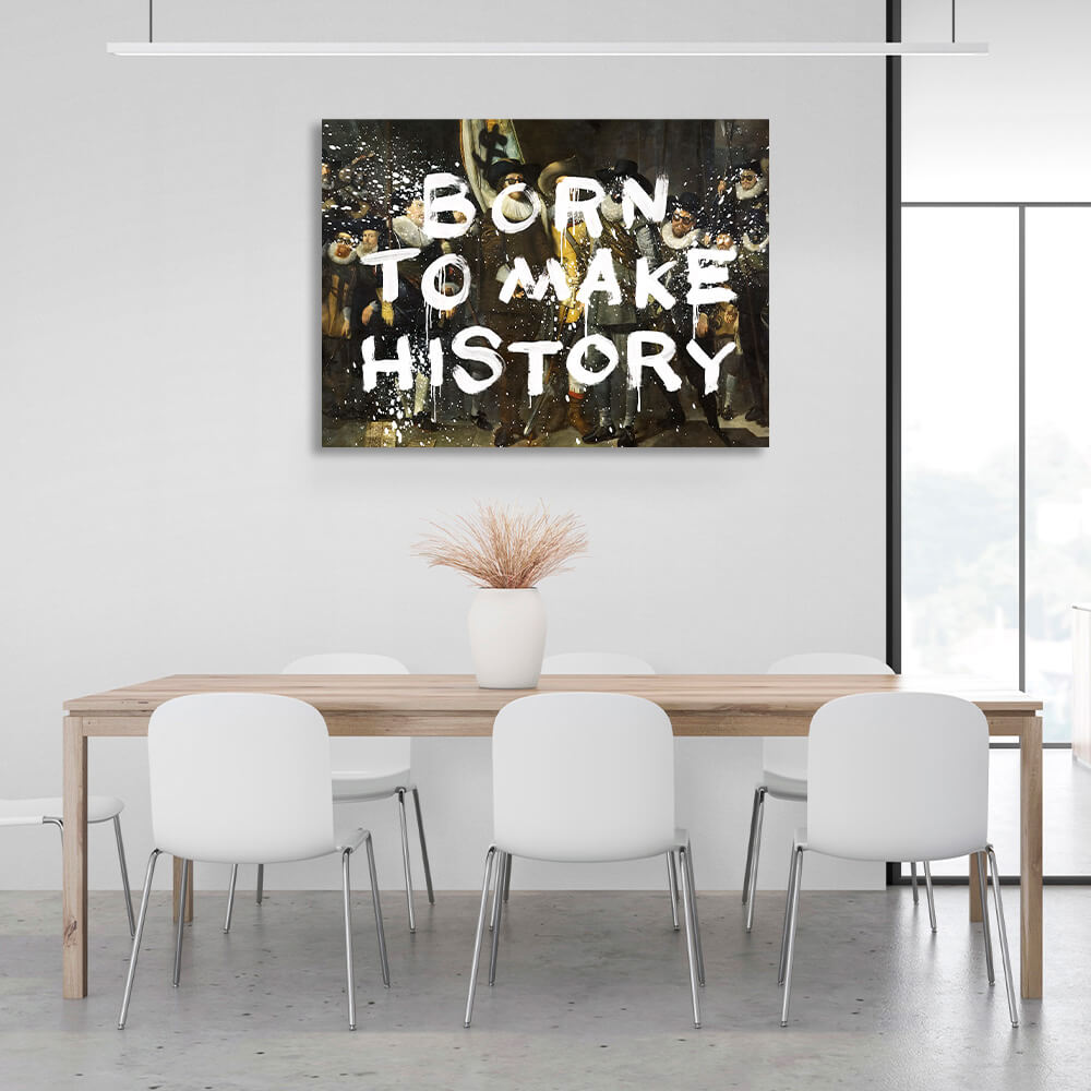 Born to make history Motivational Canvas Wall Art Print