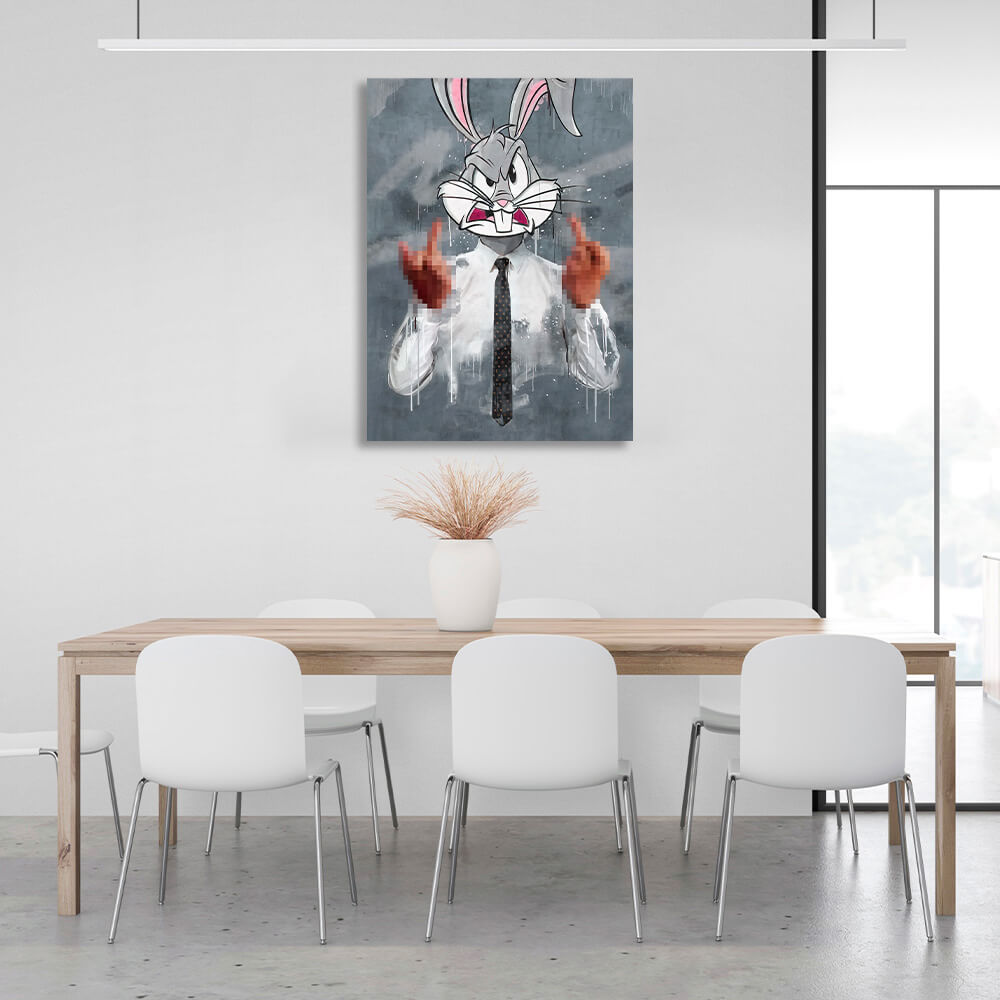 Bugs Bunny Kaninchen aus dem BüroCanvas Wand Kunstdruck