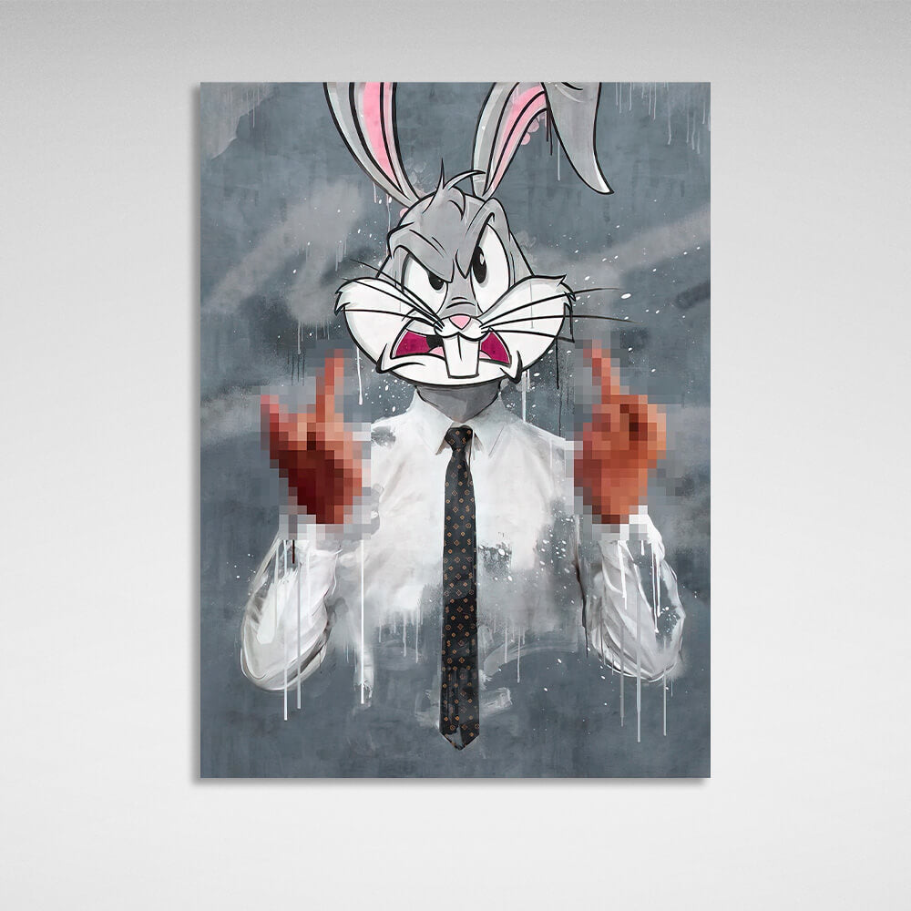 Bugs Bunny Kaninchen aus dem BüroCanvas Wand Kunstdruck