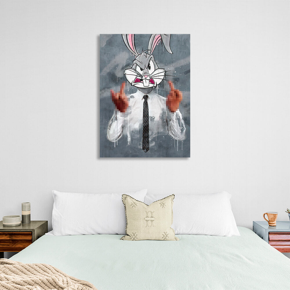 Bugs Bunny Kaninchen aus dem BüroCanvas Wand Kunstdruck