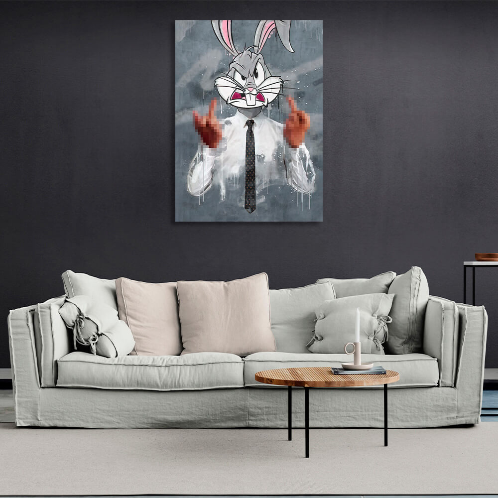 Bugs Bunny Kaninchen aus dem BüroCanvas Wand Kunstdruck