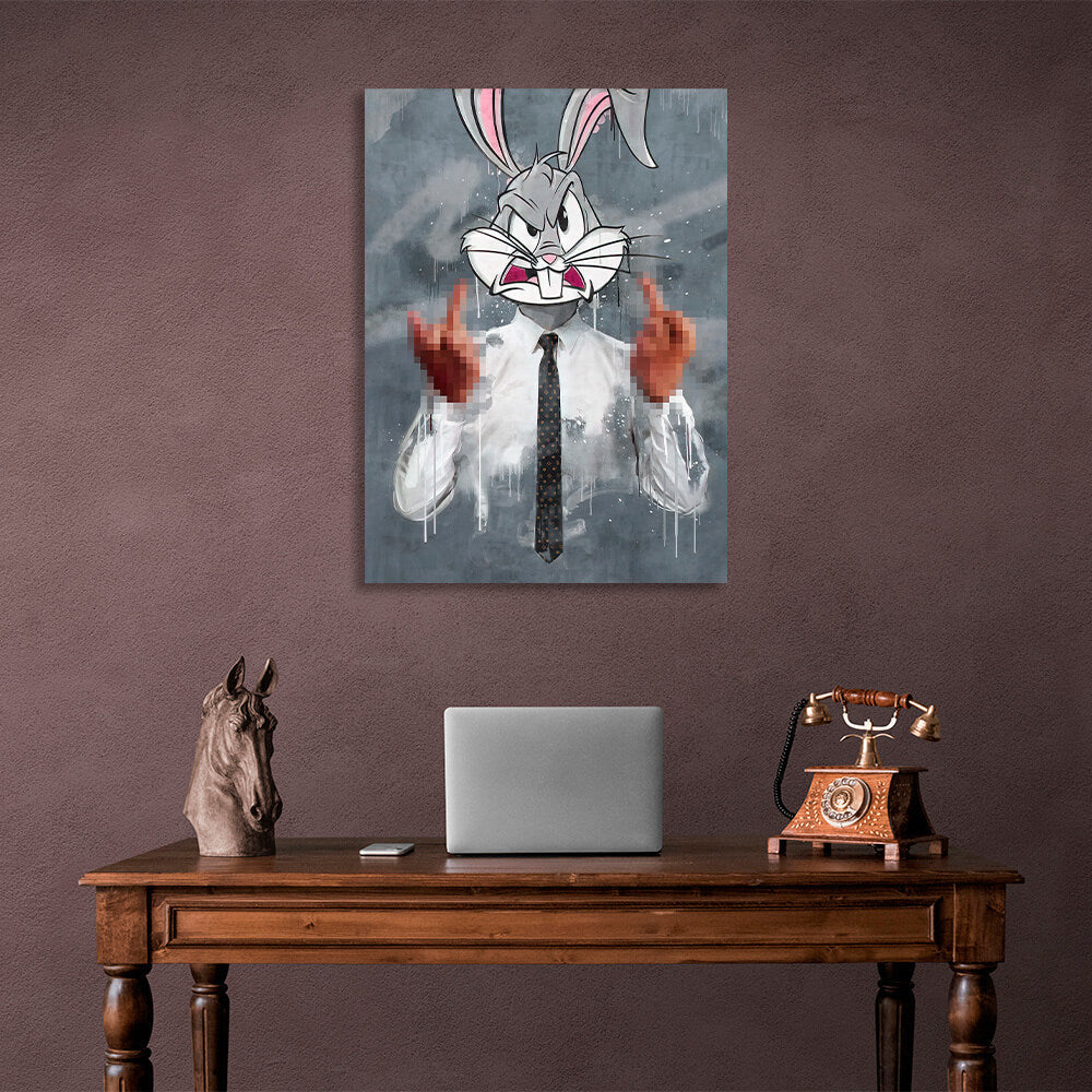 Bugs Bunny Kaninchen aus dem BüroCanvas Wand Kunstdruck