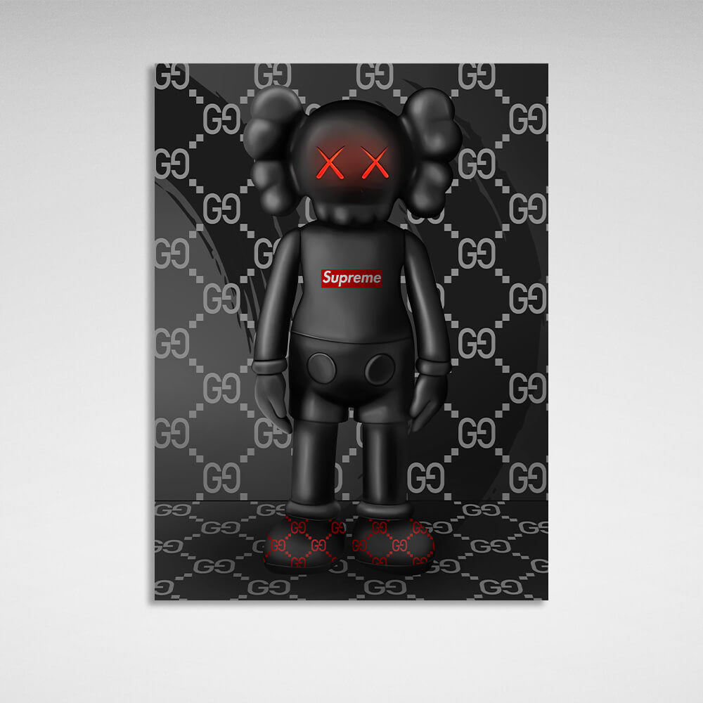 Puppe KAWS Suprim Gucci Leinwand-Kunstdruck