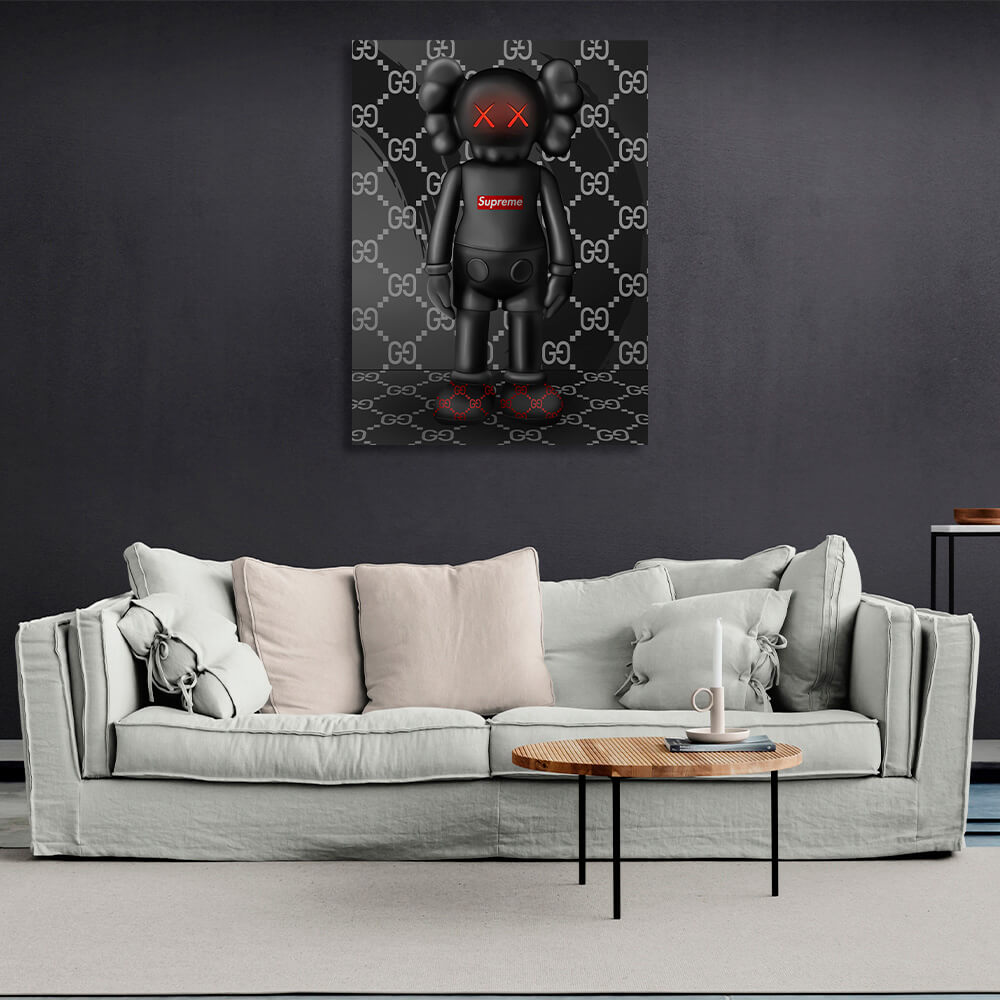 Doll KAWS Suprim Gucci Canvas Wall Art Print