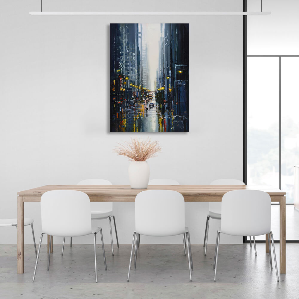 Rainy New York City Canvas Wall Art Print