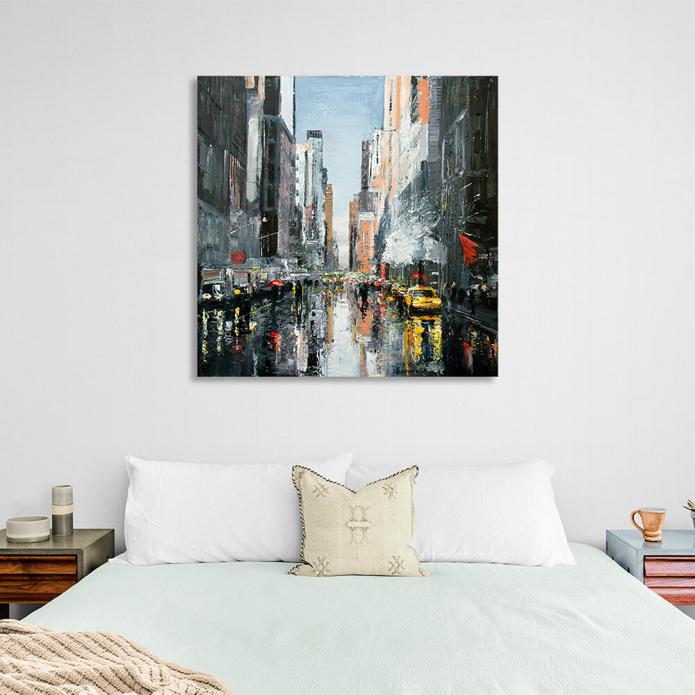 Rainy New York City 2 Canvas Wall Art Print