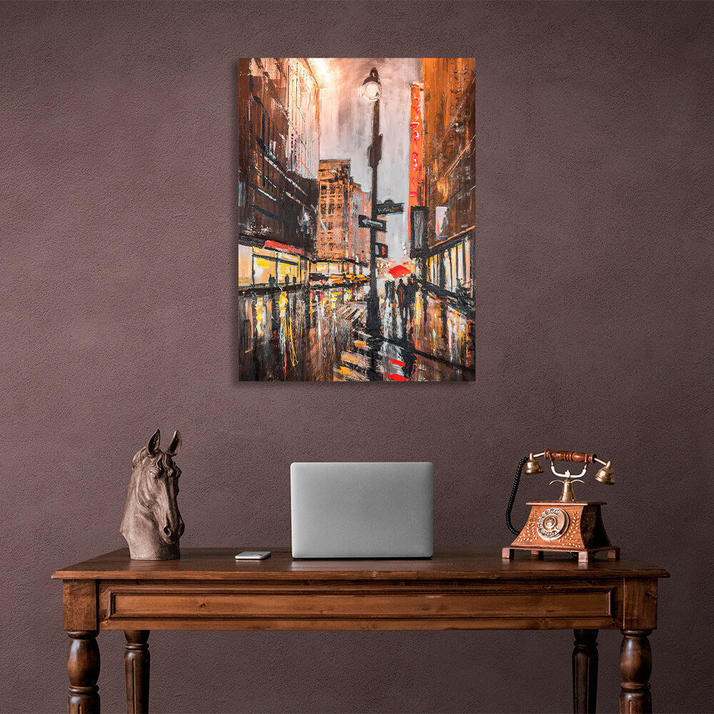 Rainy New York City 4 Canvas Wall Art Print