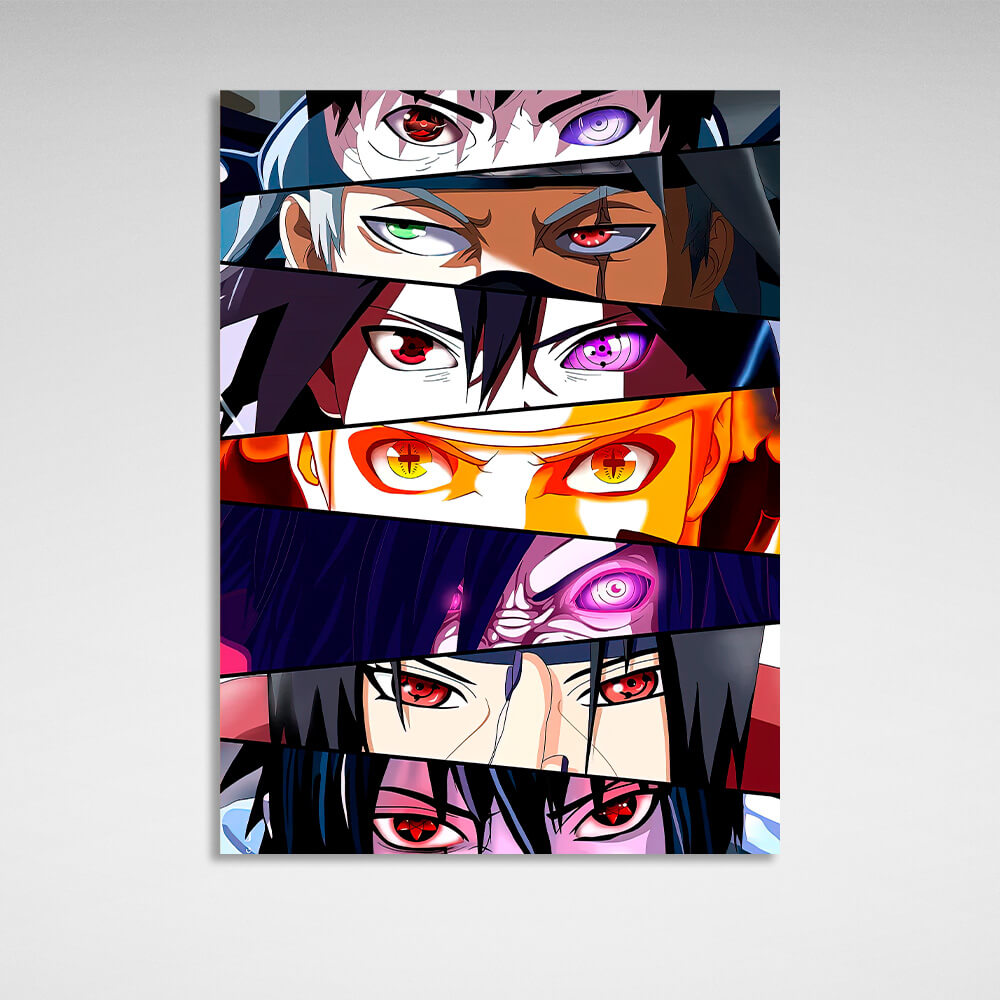 Naruto characters' anime eyes Canvas Wall Art Print