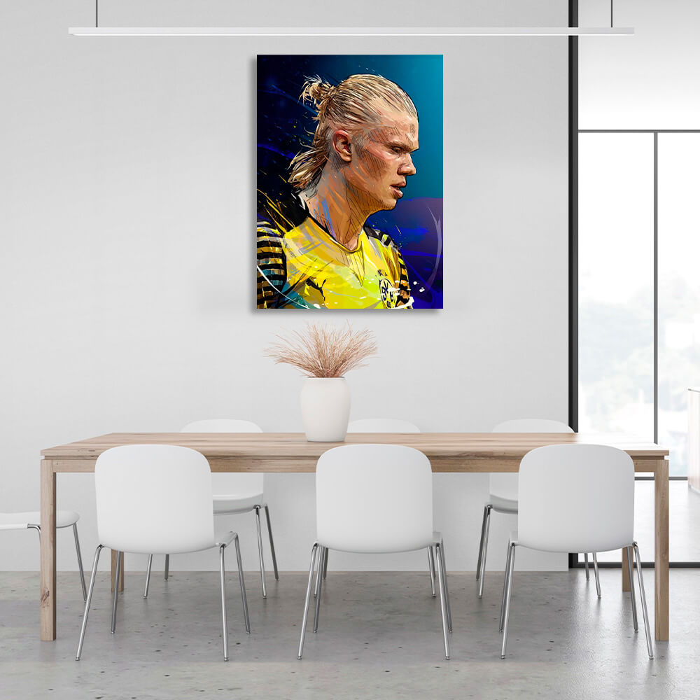 Footballer Erling Holann Canvas Wall Art Print