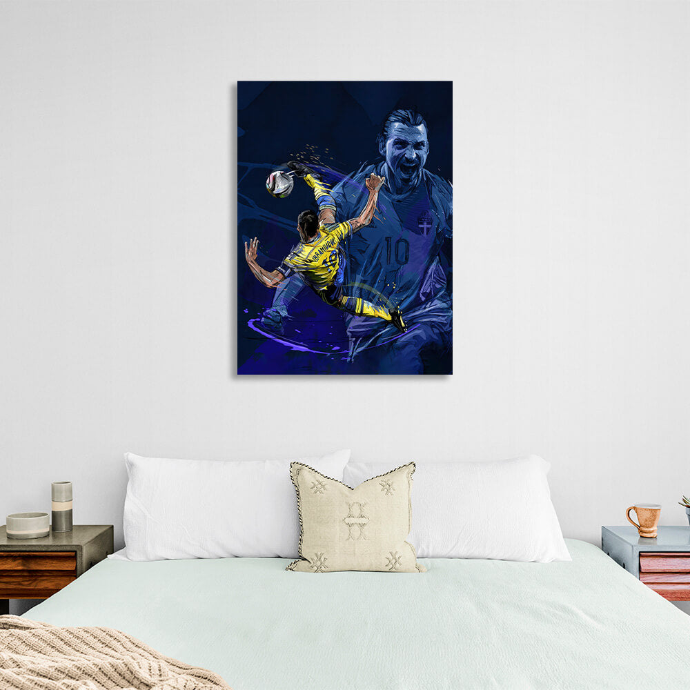 Kunstdruck auf Leinwand mit Fußballspieler Zlatan Ibrahimovic