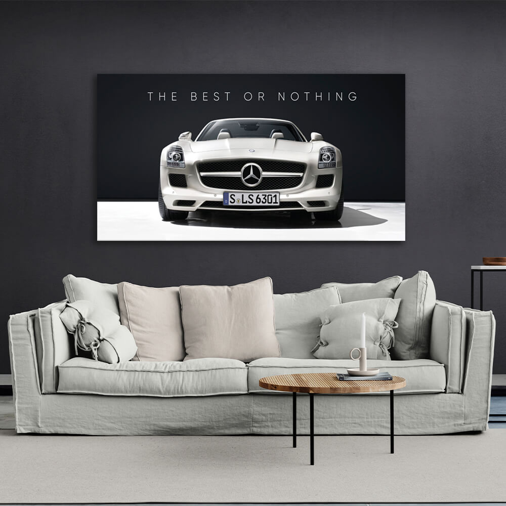 To motivate The best or nothing Mercedes Motivational Canvas Wall Art Print