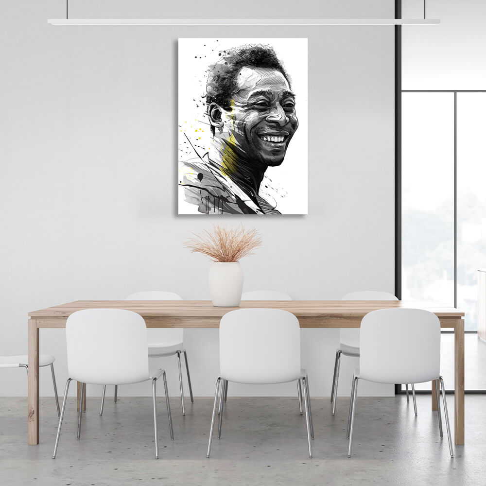 Footballer Pele Canvas Wall Art Print