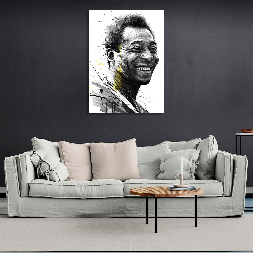 Footballer Pele Canvas Wall Art Print