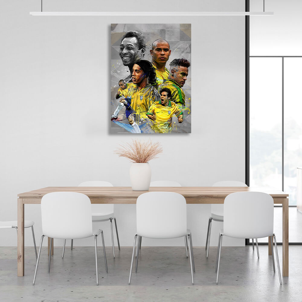 Brazilian footballers Canvas Wall Art Print