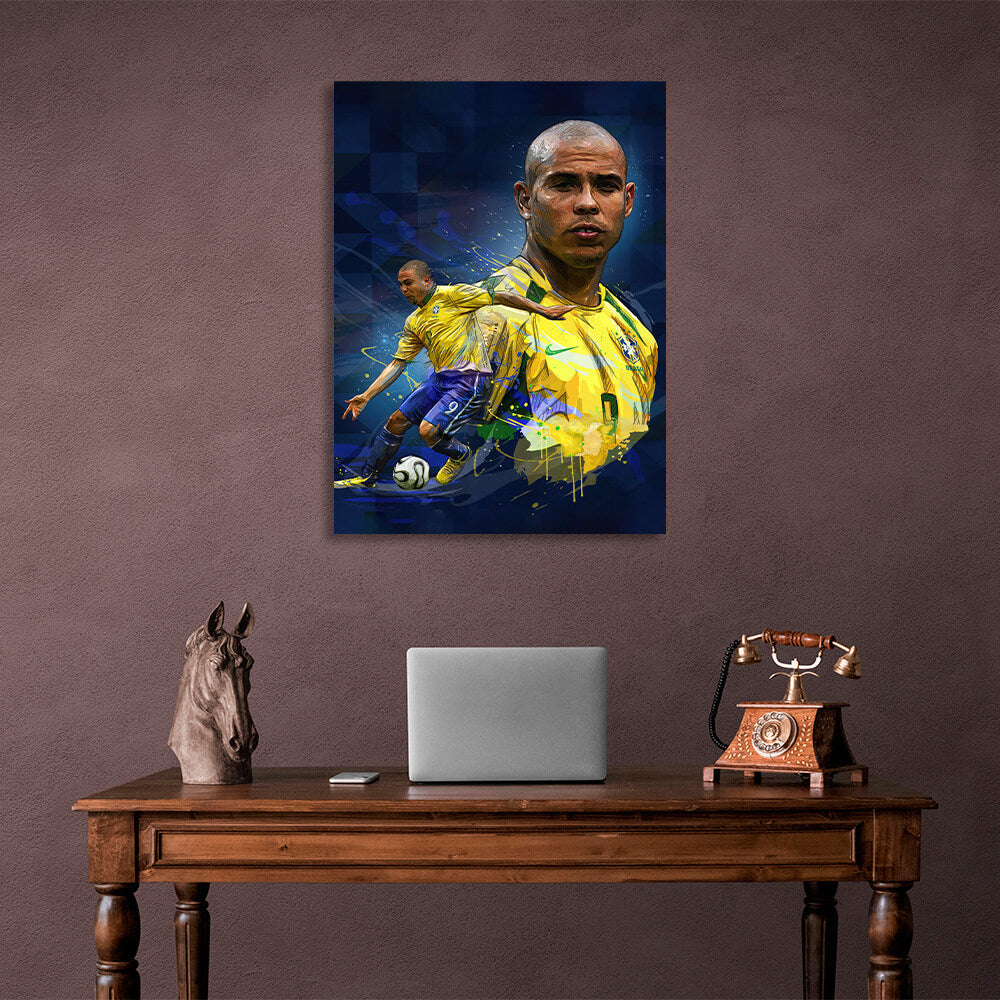 Brazilian footballer Ronaldo Canvas Wall Art Print