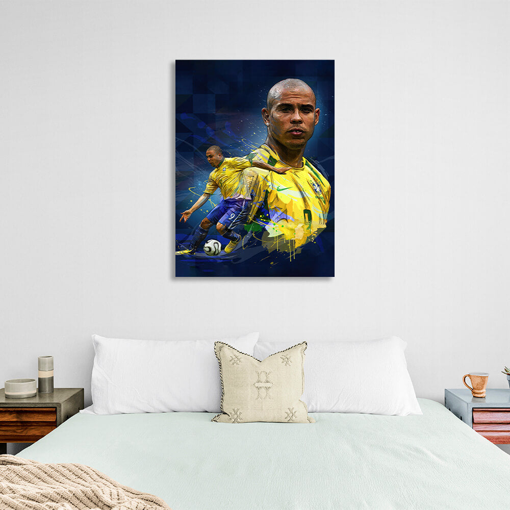 Brazilian footballer Ronaldo Canvas Wall Art Print