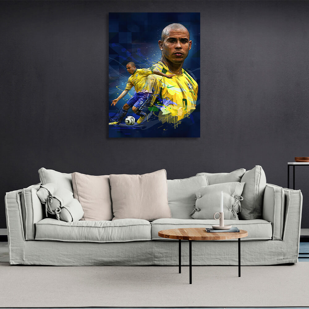 Brazilian footballer Ronaldo Canvas Wall Art Print