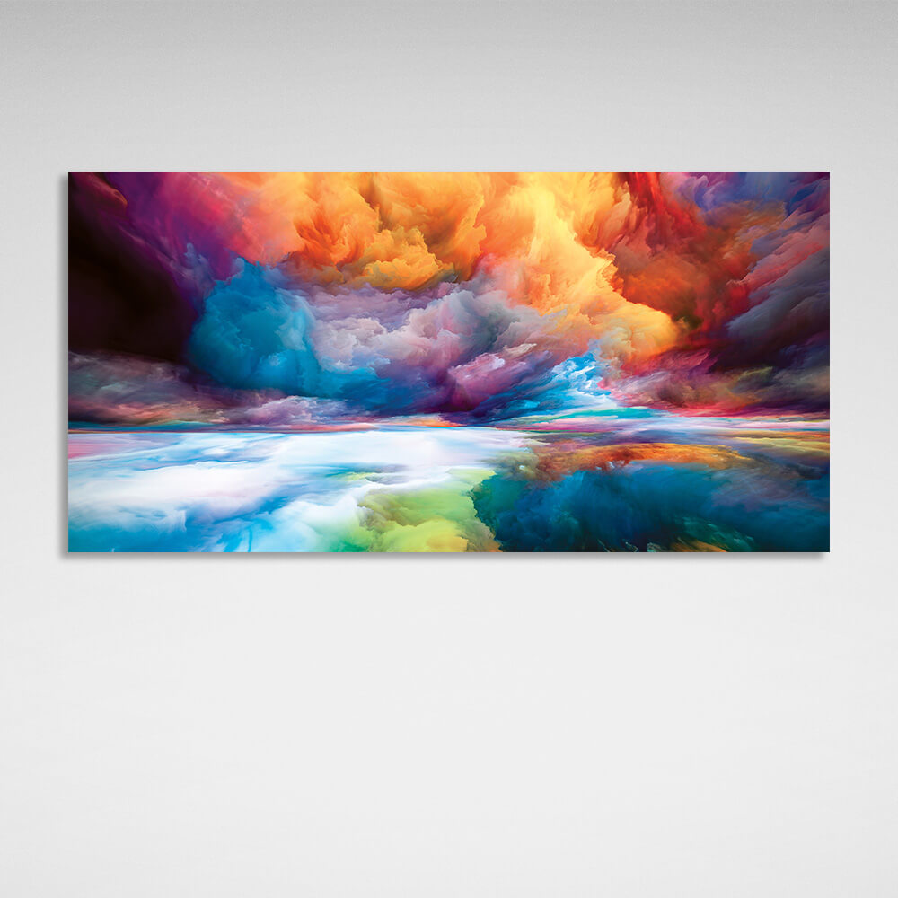 Abstract colorful clouds Canvas Wall Art Print