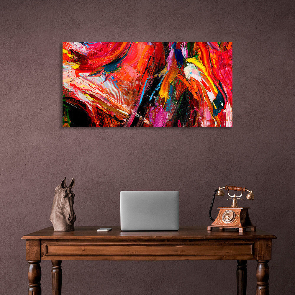 Abstraction red pink pink black blue Abstraction Canvas Wall Art Print