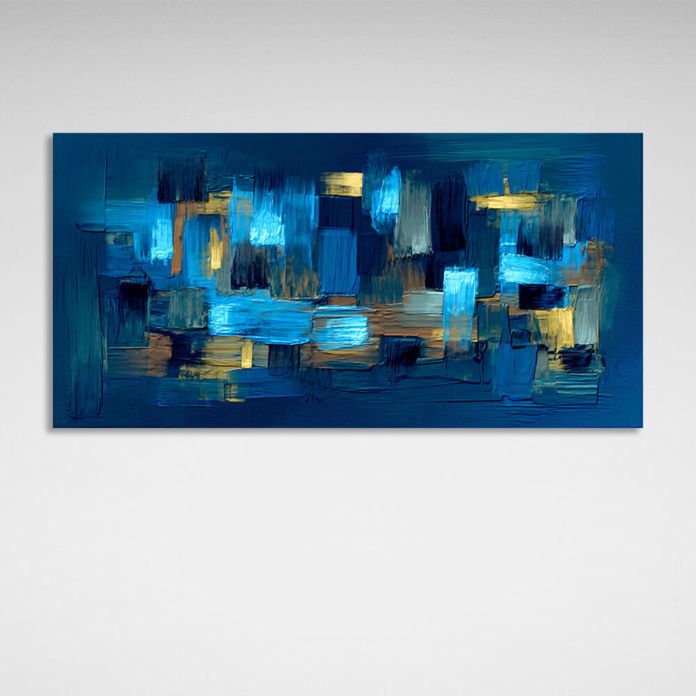 Abstraktion blau gelb blau Abstraktion Leinwand Wand Kunstdruck