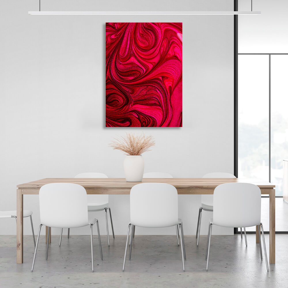 Abstraction in red pink and black Abstraction Canvas Wall Art Print