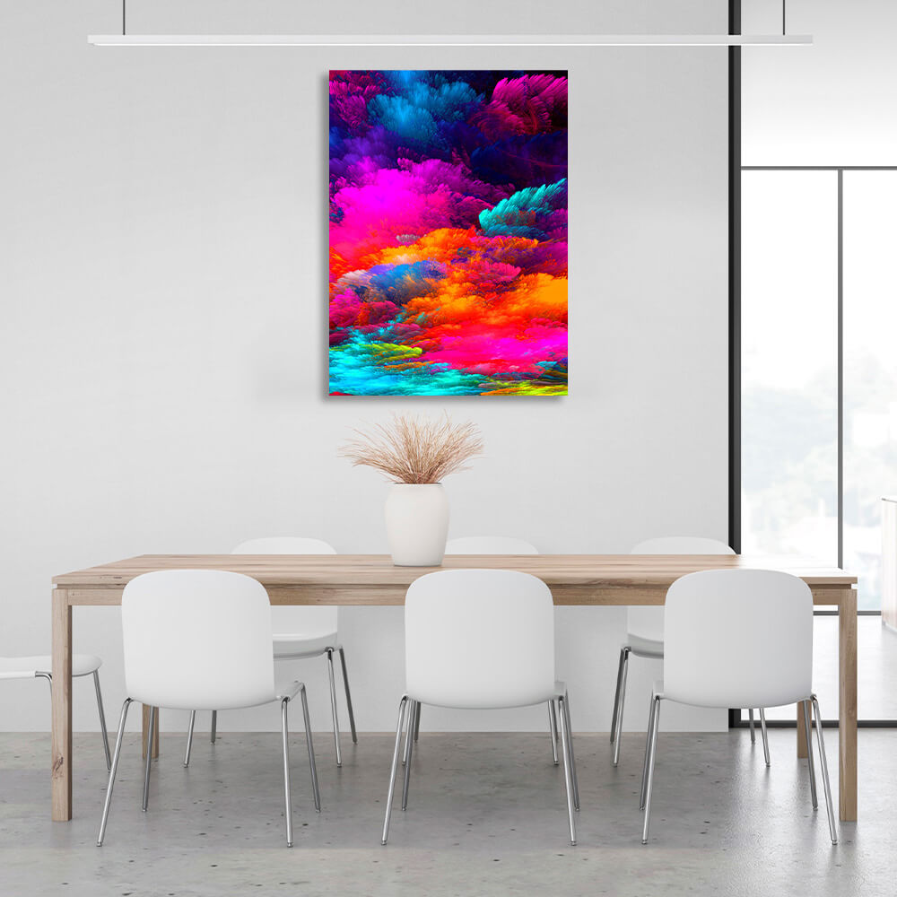 Abstract colored fireworks Canvas Wall Art Print